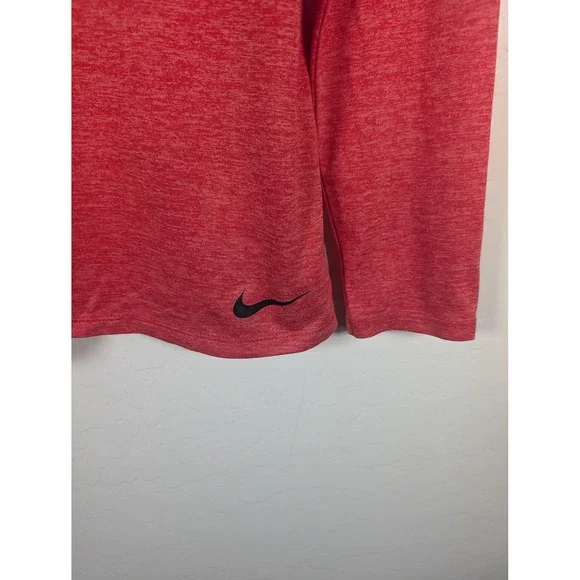 Nike Hoodie Womens Medium Red Dri-FIT Long Sleeve V-Neck Pullover Running - Picture 4 of 10